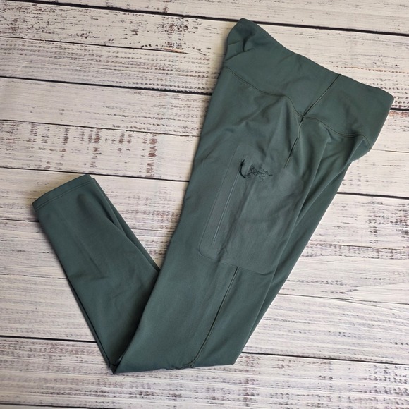 Arc'teryx Pants - Arc'teryx Rho Bottom Women Medium Teal Green Zip Side Pocket Base Layer Outdoors